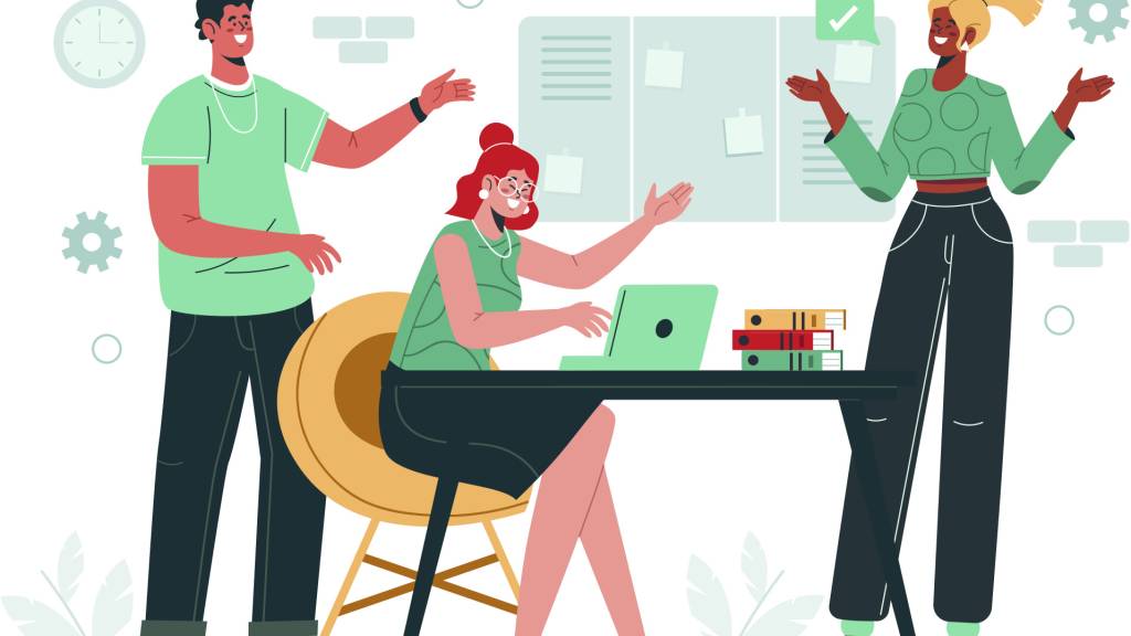 Illustration of office meeting